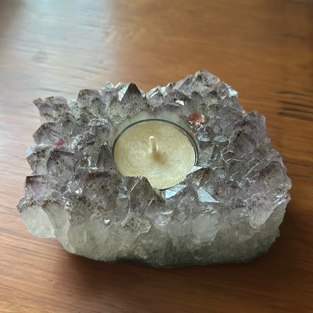 Amethyst tea light holder